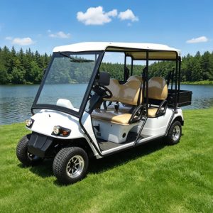 Golfette Blanche Eagle 4 places avec benne