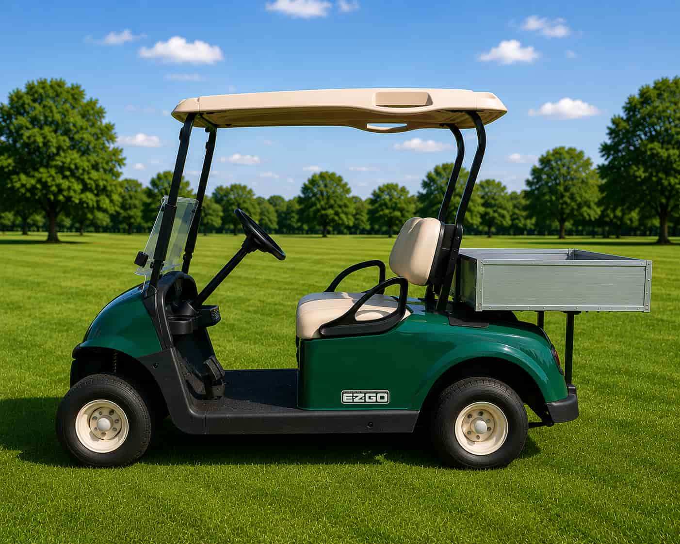 vue latérale de la golfette Ezgo RXV