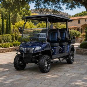 Golfette HDK bleu 6 places dans un domaine