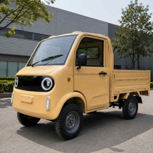 Mini camion jaune électrique avec benne
