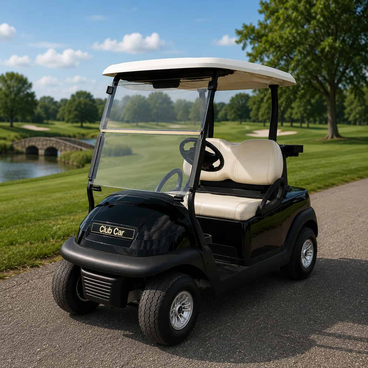 Voiturette de golf Club Car sur un terrain de golf