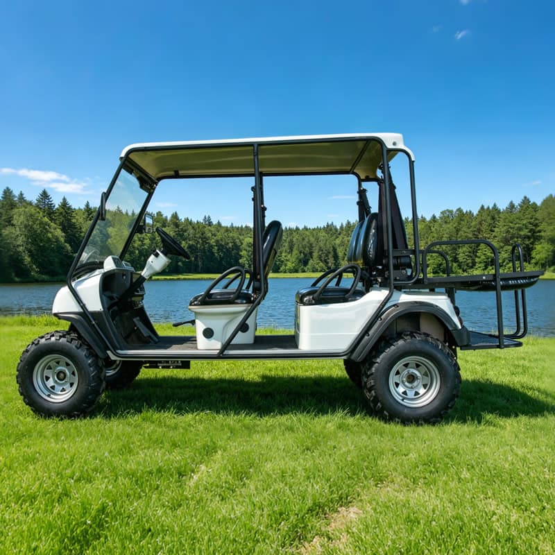 Vue latérale de la golfette Eagle