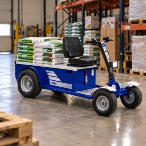 Le tracteur électrique S2 Cadeo Long dans un atelier